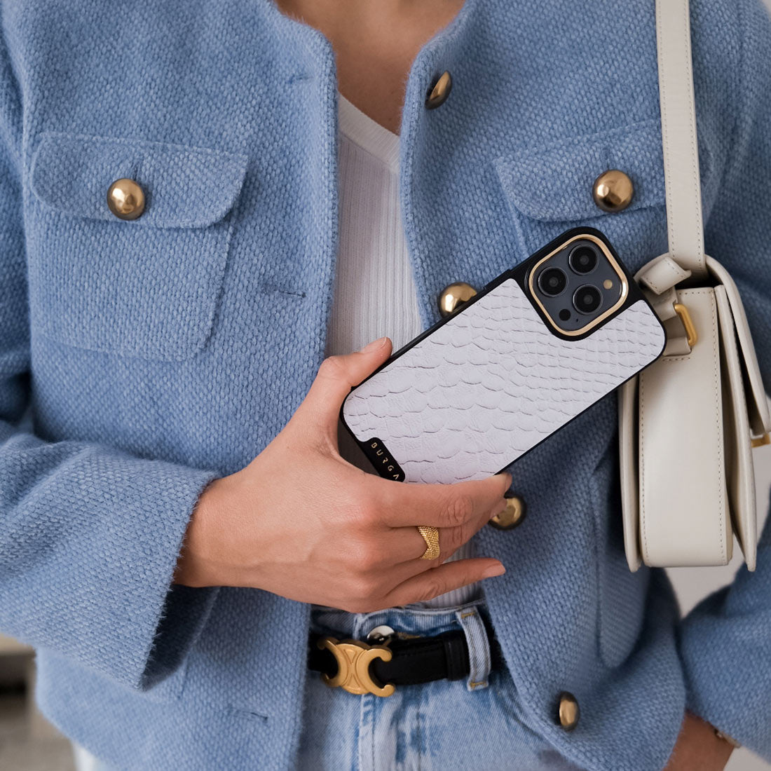 Glacial Desert - White Snakeskin Samsung Galaxy Z Fold 8 Case