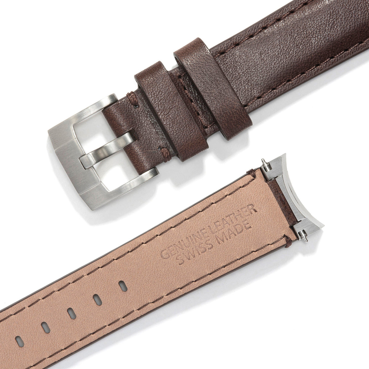 Stahl-Endstück-Lederarmband für Rolex Daytona mit Dornschließe