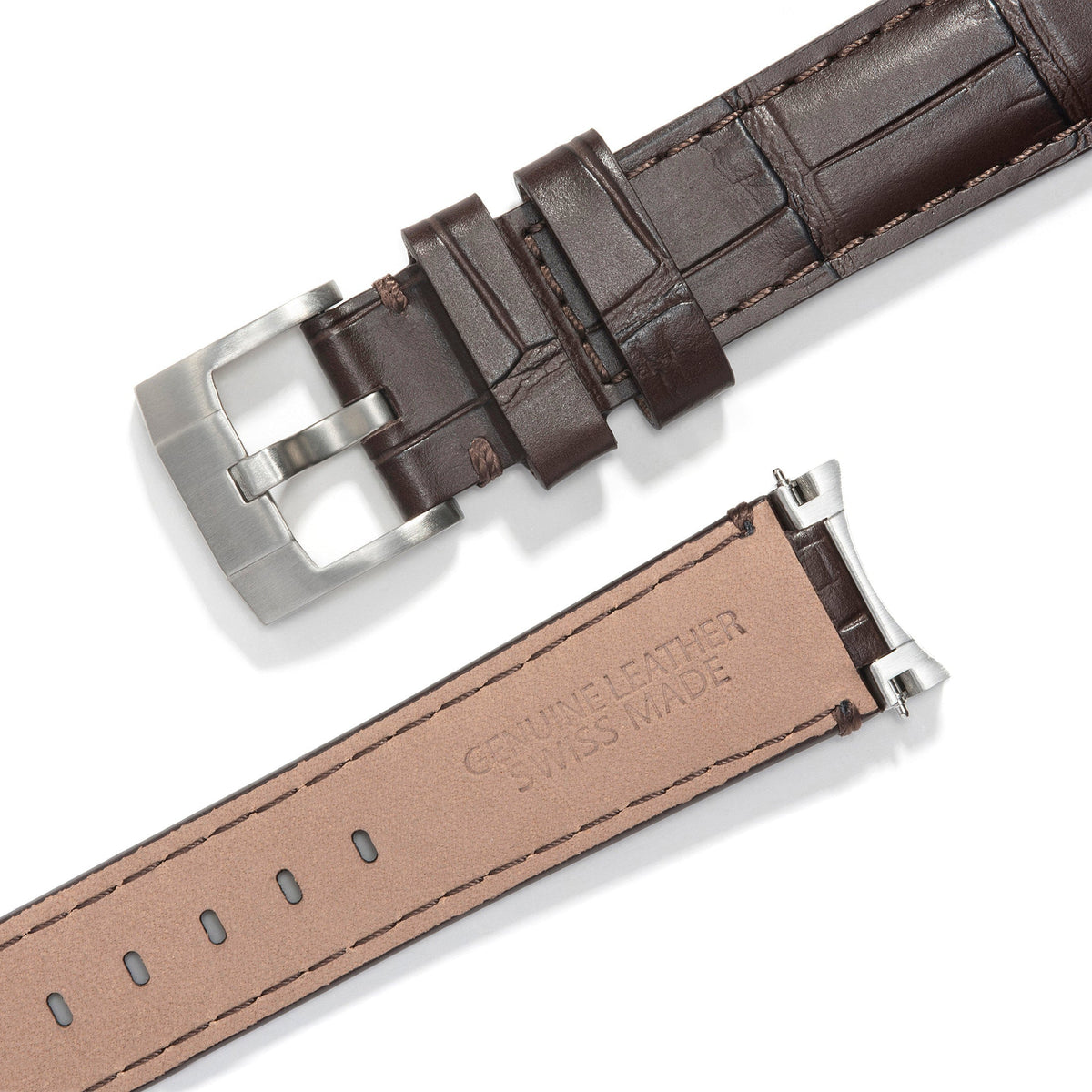 Stahl-Endstück Lederarmband für Rolex Submariner mit Dornschließe