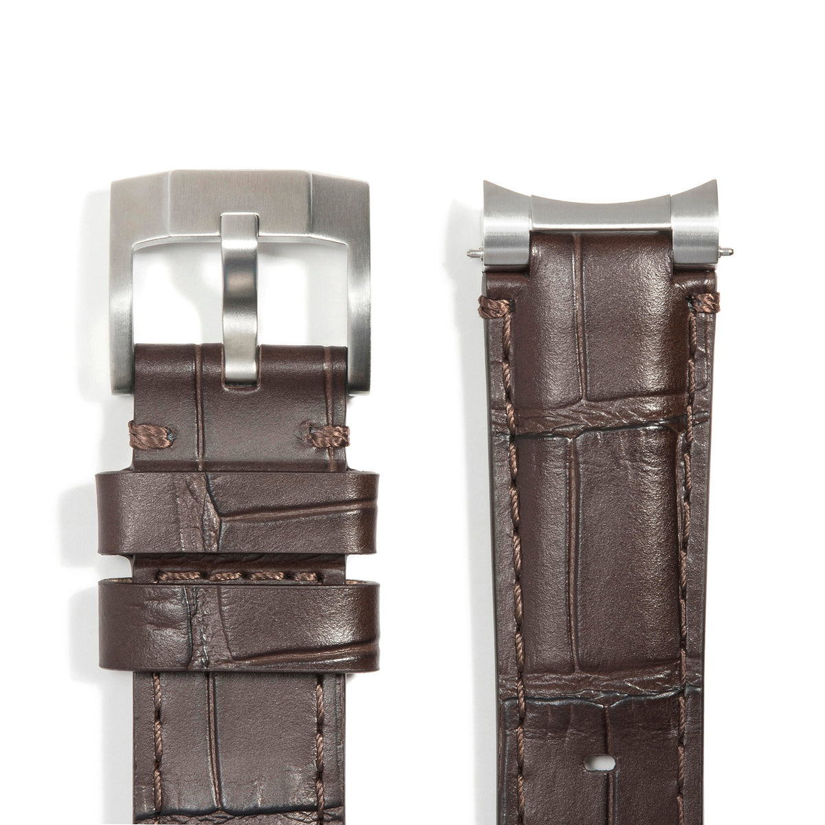 Stahl-Endstück-Lederarmband für Rolex Daytona mit Dornschließe