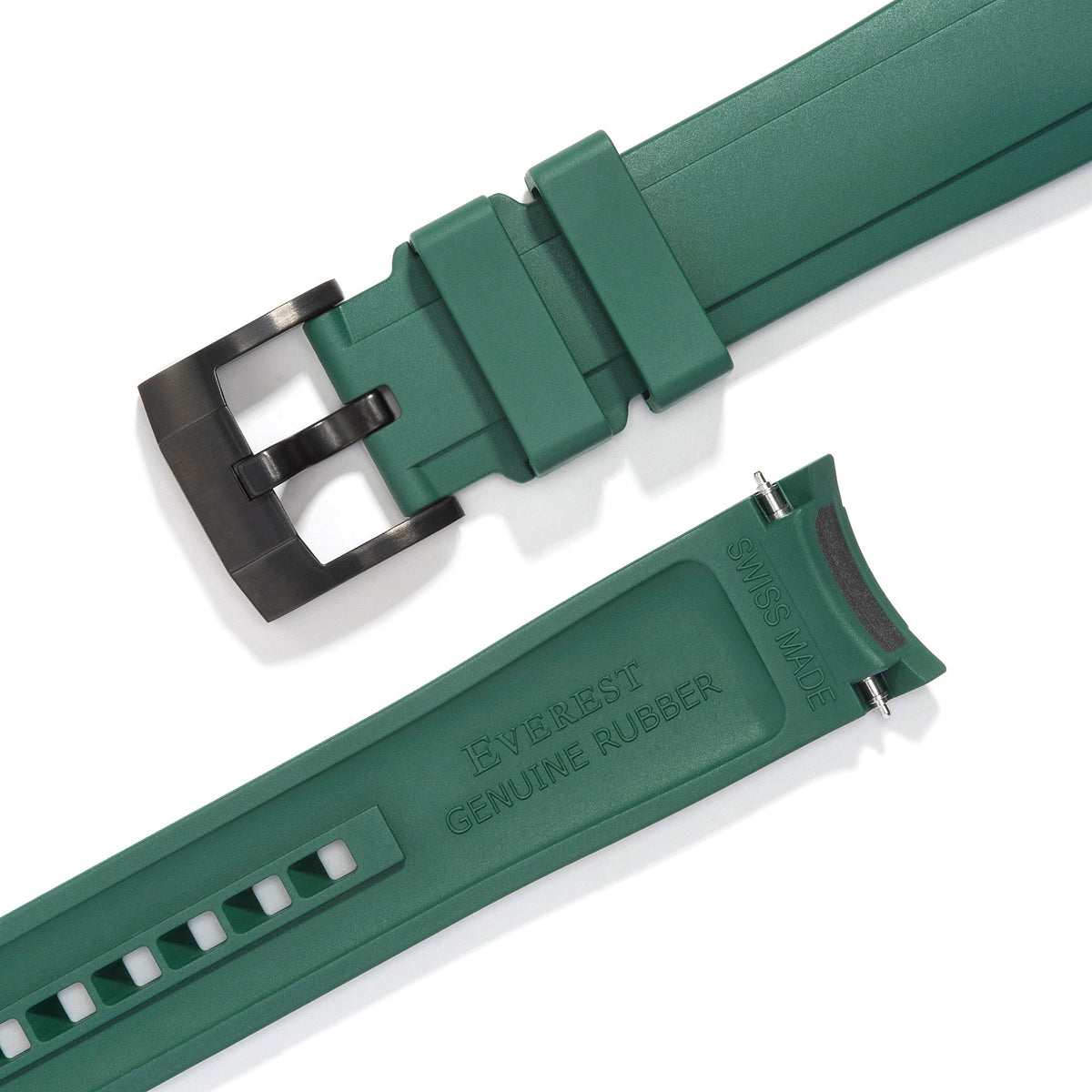 Kautschukarmband mit gebogenem Ende und Dornschließe für Rolex Sub Ceramic No-Date
