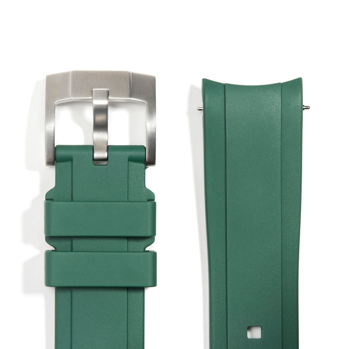 Kautschukarmband mit gebogenem Ende für Rolex Oyster Perpetual 39mm mit Dornschließe