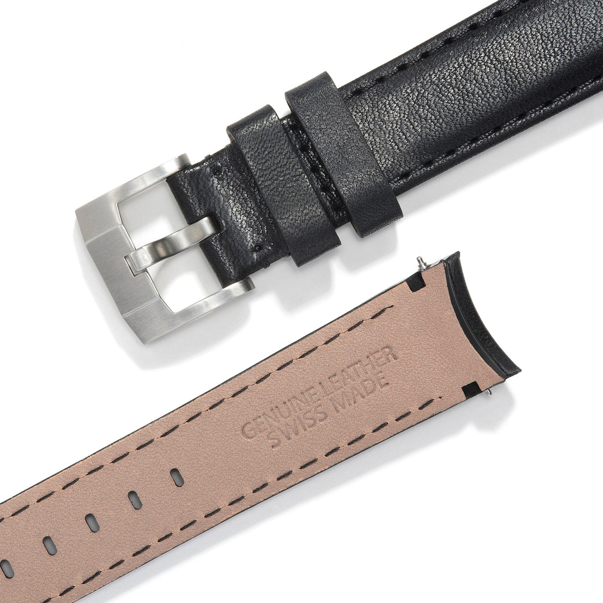 Lederarmband mit gebogenem Ende für Rolex Sub Ceramic No-Date mit Dornschließe