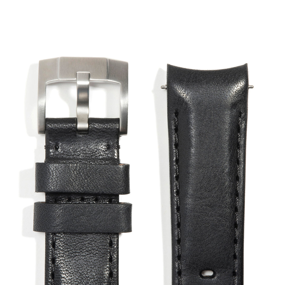 Lederarmband mit gebogenen Enden für Rolex Explorer II mit Dornschließe
