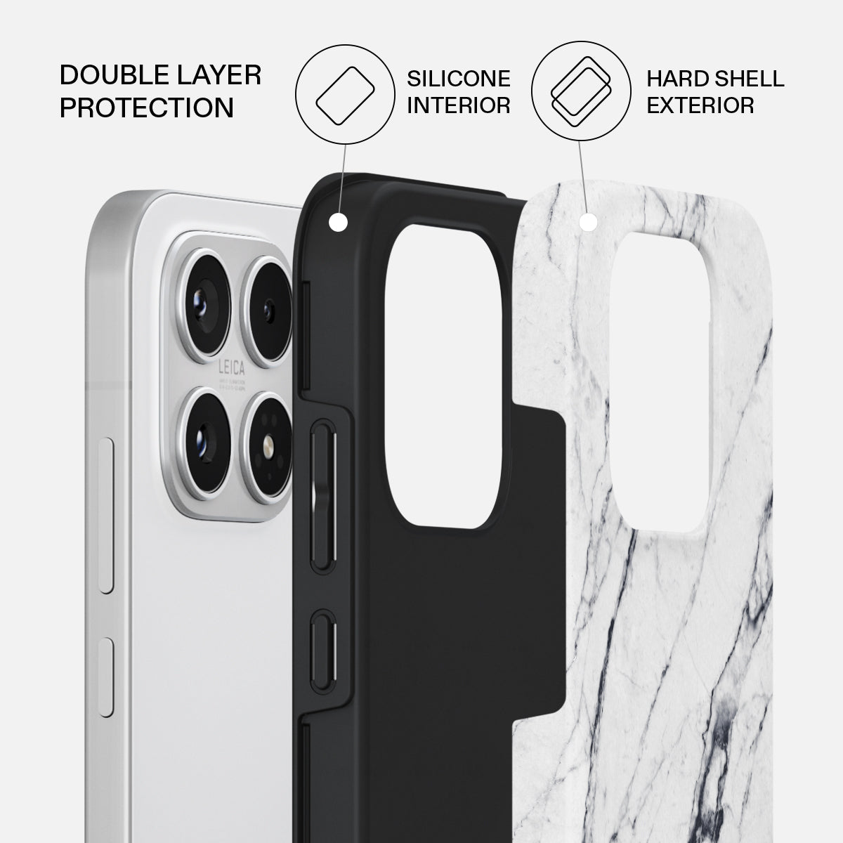Satin White - Marble Xiaomi 17 Case