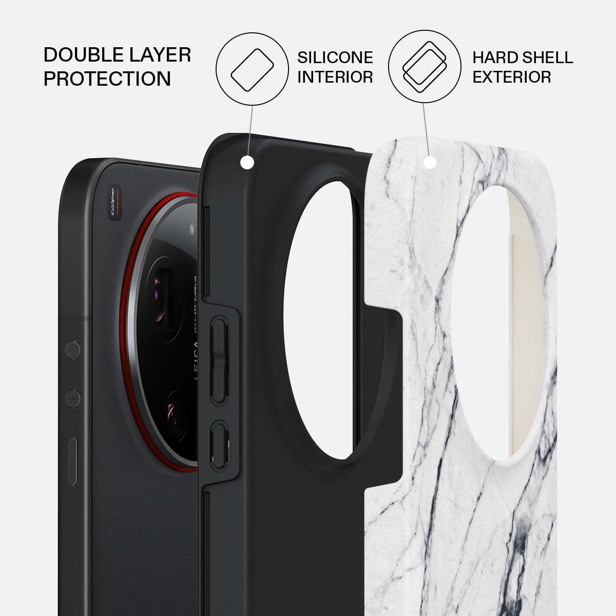 Satin White - Marble Xiaomi 17 Ultra Case