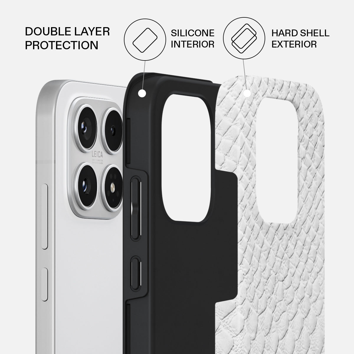 Glacial Desert - White Snakeskin Xiaomi 17 Case