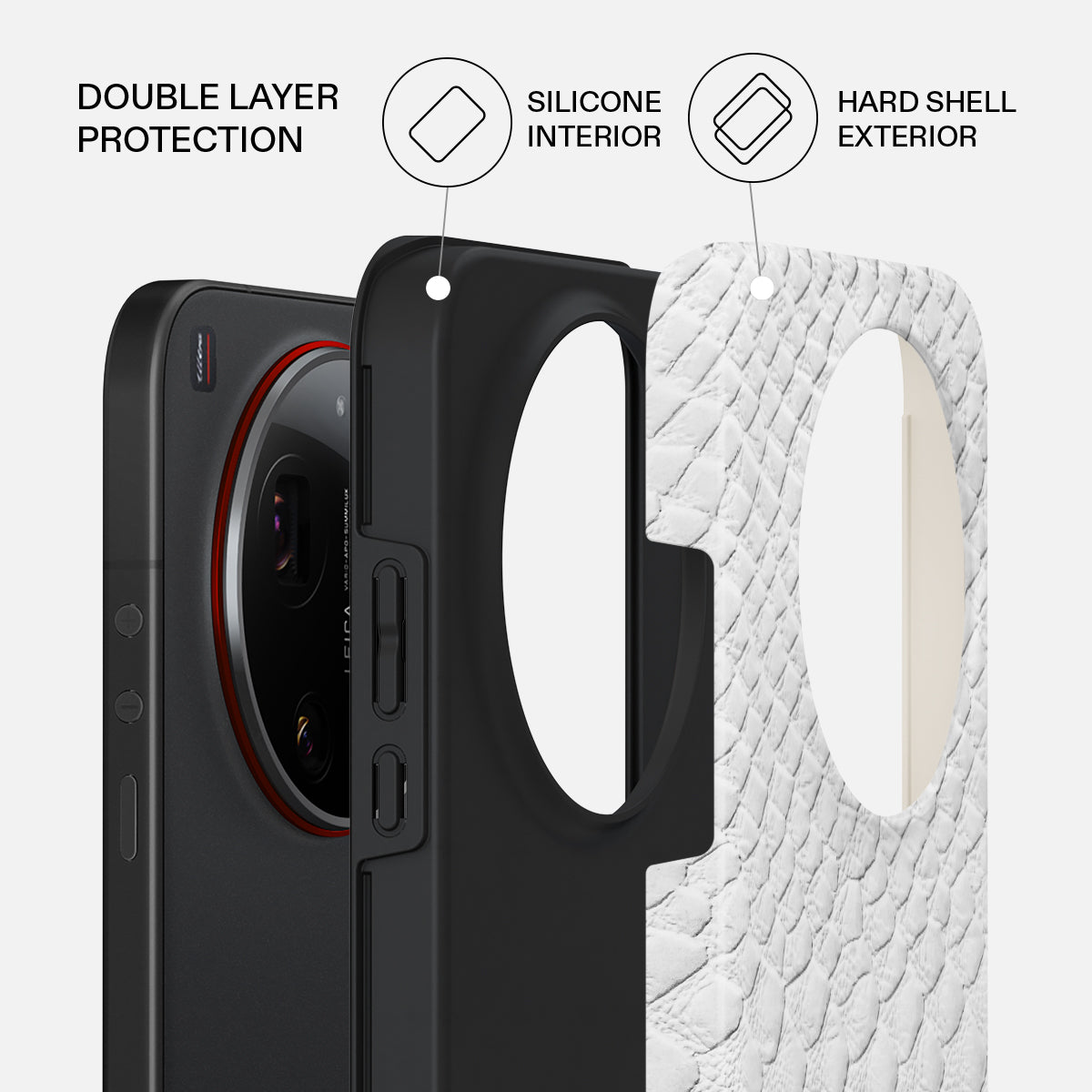 Glacial Desert - White Snakeskin Xiaomi 17 Ultra Case