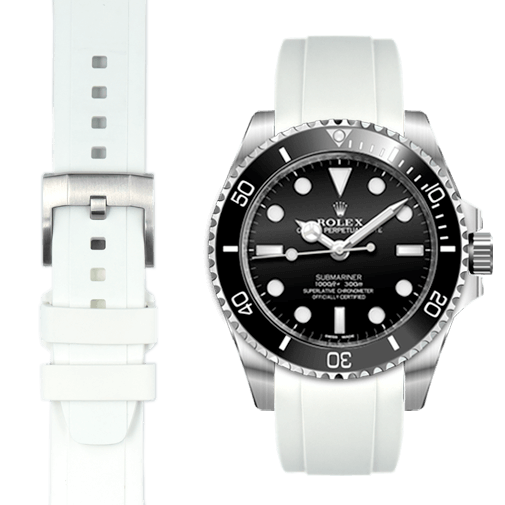 Kautschukarmband mit gebogenem Ende und Dornschließe für Rolex Sub Ceramic No-Date