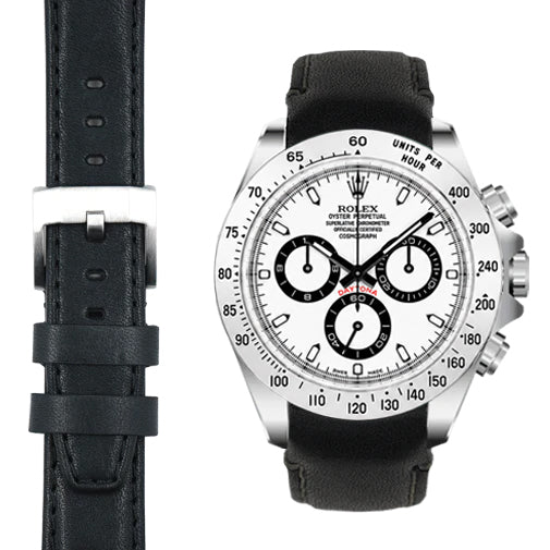 Gebogenes Lederarmband für Rolex Daytona mit Dornschließe