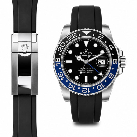 Gebogenes Kautschukarmband für Rolex GMT Master II Keramik-Faltschließe