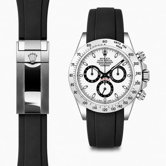 Gebogenes Kautschukarmband für Rolex Daytona Faltschließe
