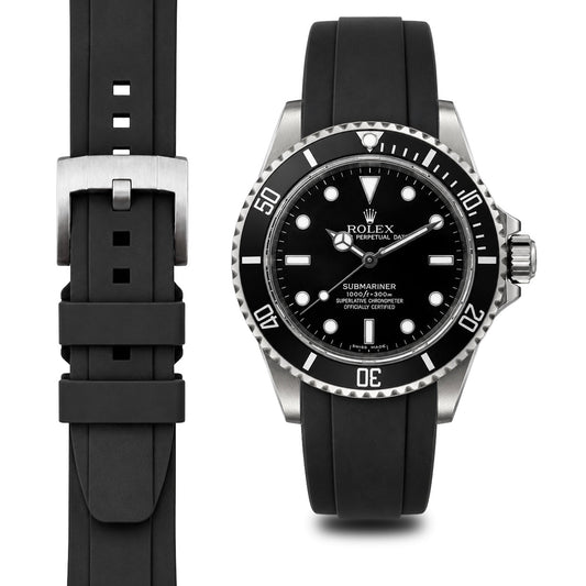 Gebogenes Kautschukarmband für Rolex Submariner No-Date mit Dornschließe