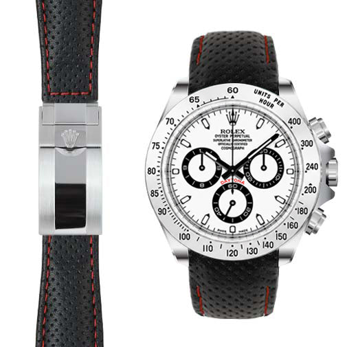 Gebogenes Lederarmband für Rolex Daytona Faltschließe