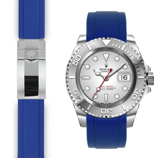 Gebogenes Kautschukarmband für Rolex Yacht-Master Faltschließe