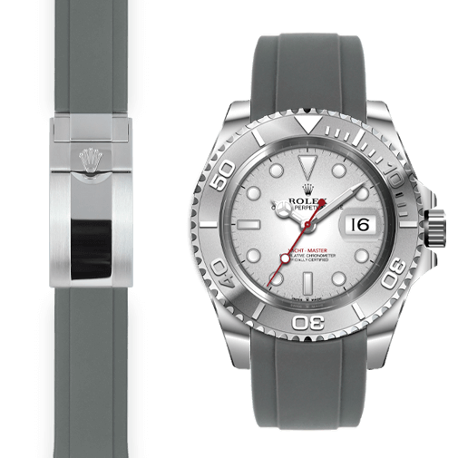Gebogenes Kautschukarmband für Rolex Yacht-Master Faltschließe