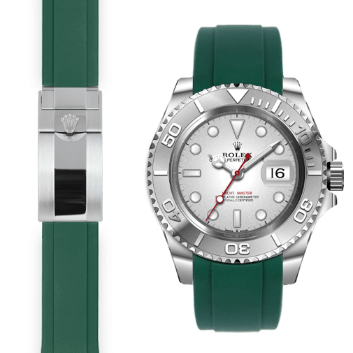 Gebogenes Kautschukarmband für Rolex Yacht-Master Faltschließe